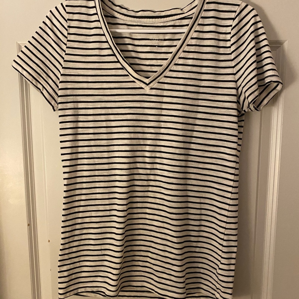 Women’s Mossimo Black and White Striped T-Shirt